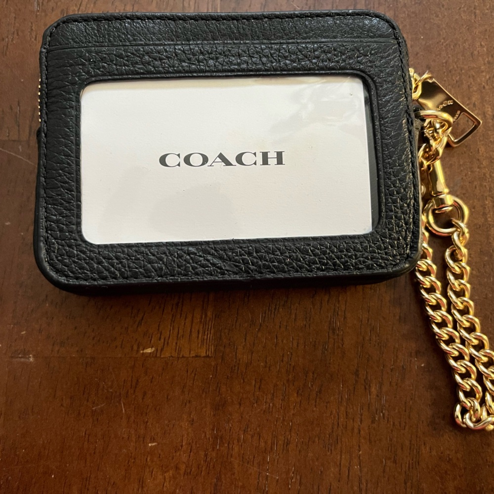 Coach Black Zip Card Case